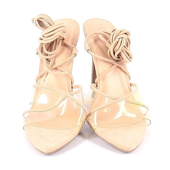 WILD DIVA LOUNGE RESERVEDC CLEAR WRAP HEELS new nwt - Picture 2 of 2